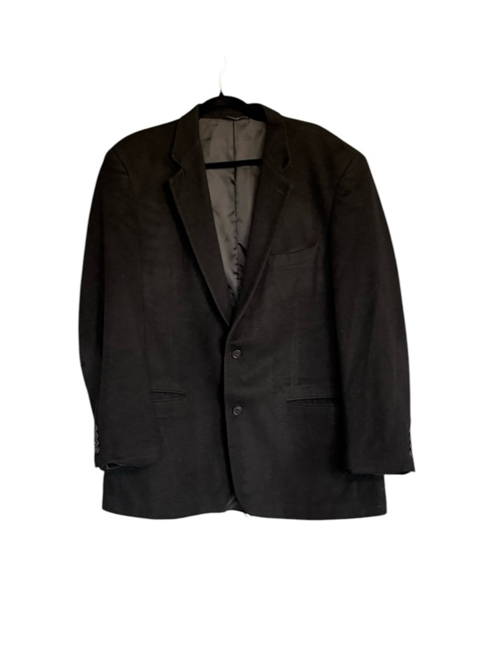 Botany 500 100% Camel Hair Blazer 44L Black Mens Sport Coat Classic Tailored